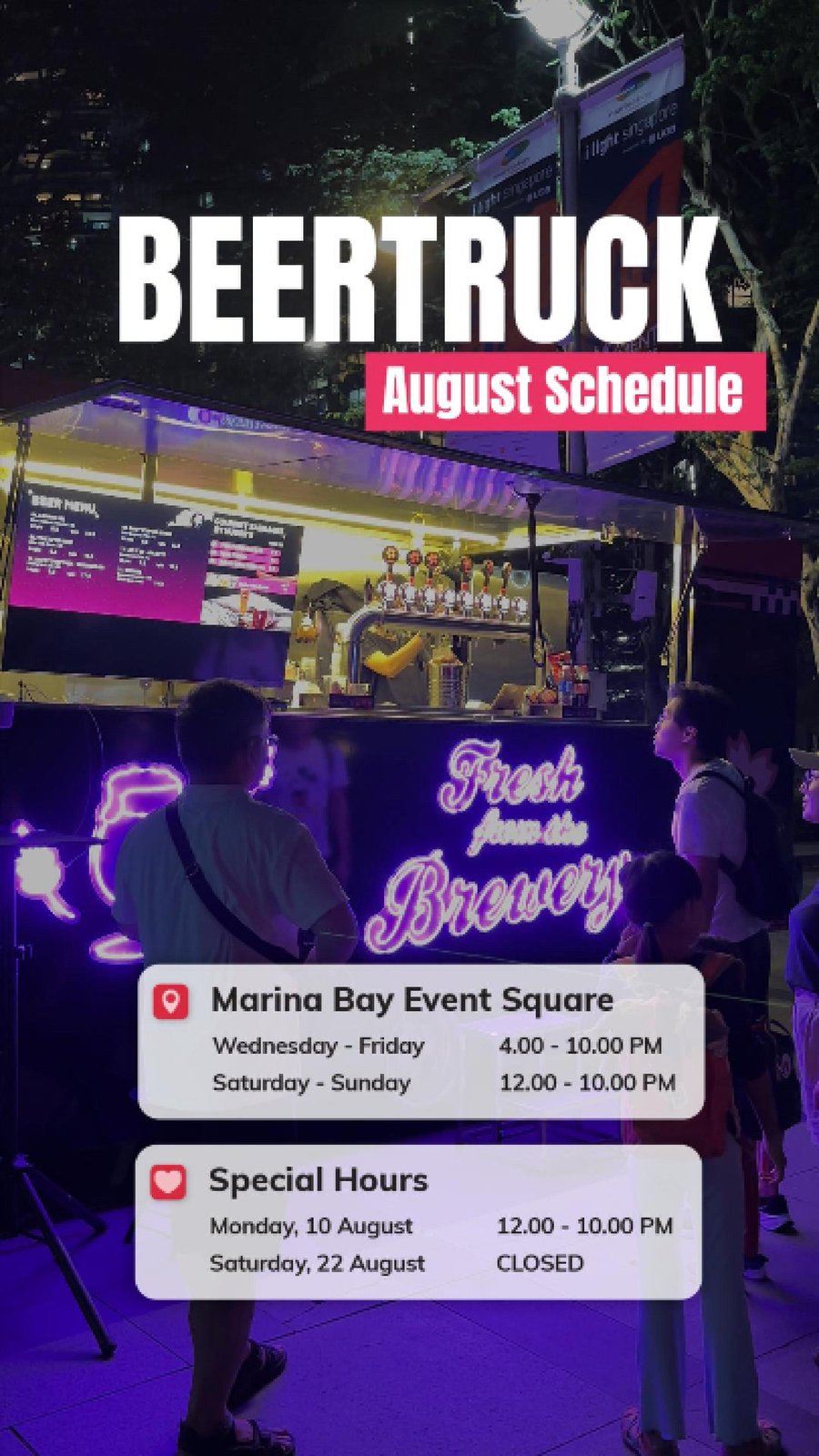 Monthly BeerTruck schedule